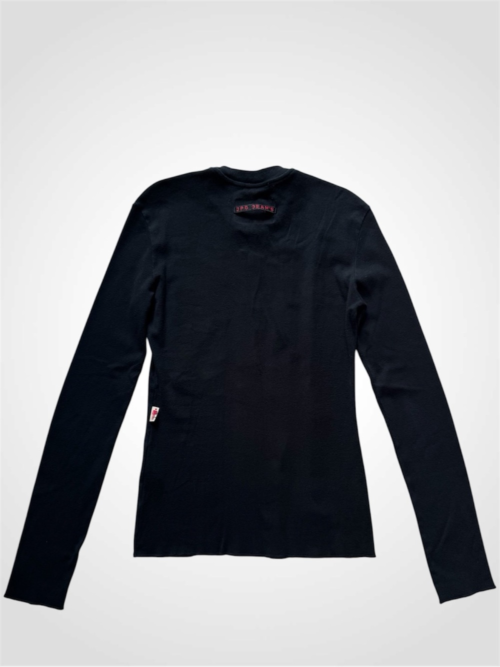 VNTG! Jean Paul Gaultier JPG Jean’s Donna Black Cotton Long Sleeve Top Size M - Picture 3 of 8